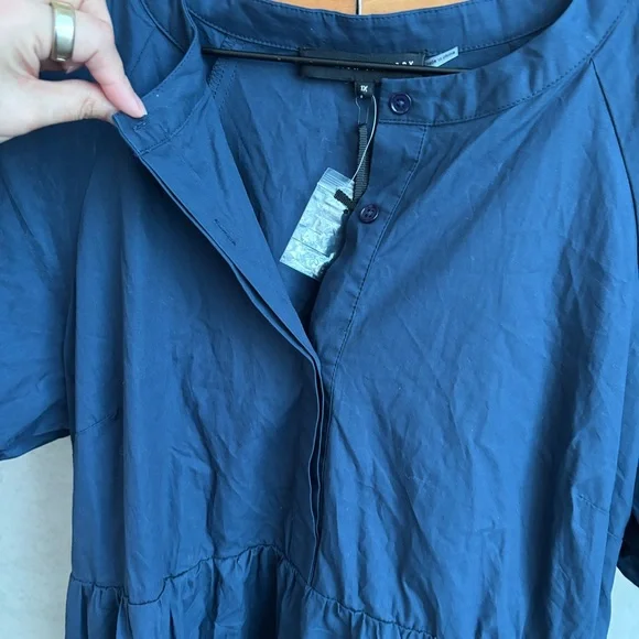 NWT ENGLISH FACTORY SHORT PUFF SLEEVE MIDI DRESS, SIZE 1X - Picture 9 of 16